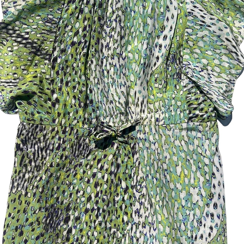Antrhopologie Leifsdottir Birch Tree Silk Ruffle Dress Size 10 - Picture 7 of 10